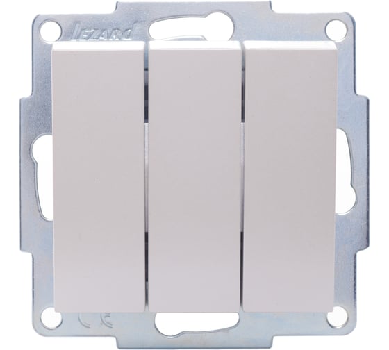 Изображение товара Тройной выключатель Lezard VESNA жемчужно-белый перламутр 742-3088-109