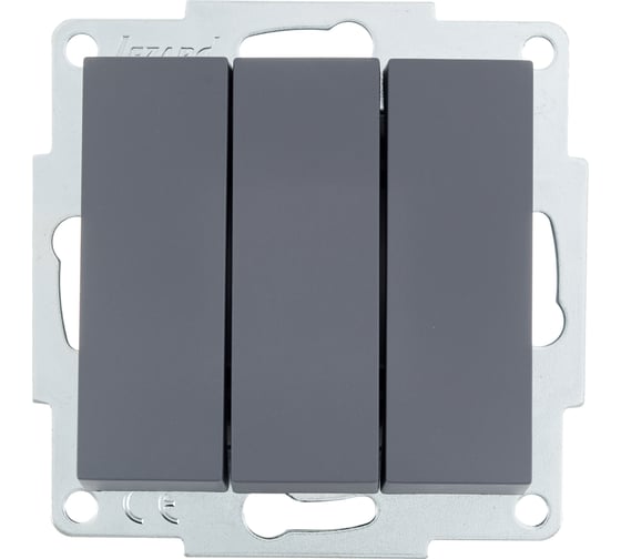 Изображение товара Тройной выключатель Lezard VESNA графит 742-3488-109