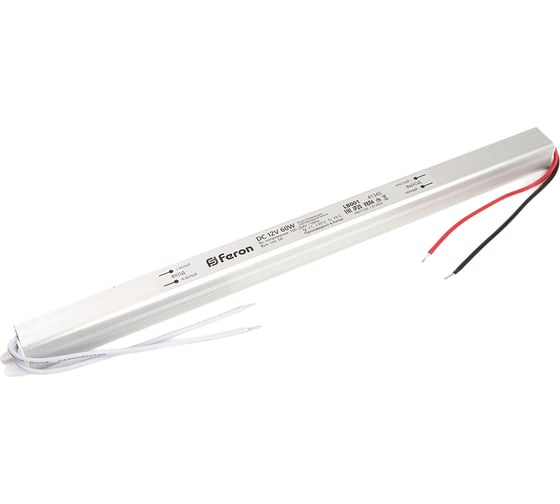Изображение товара Электронный трансформатор FERON для светодиодной ленты 72W 12V (ультратонкий драйвер), LB001 48015