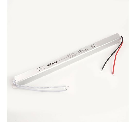 Изображение товара Электронный трансформатор FERON для светодиодной ленты 36W 24V (ультратонкий драйвер), LB001 48012