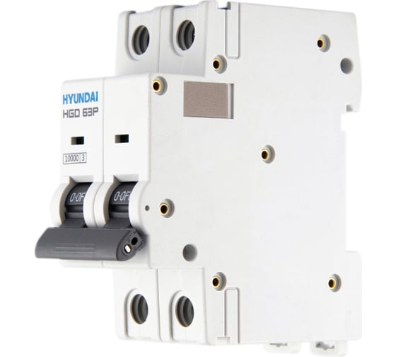 Изображение товара Автоматический выключатель Hyundai HGD63P 2PMCS0000C 00001 2п, 1А, 10kA, хар-ка C 13.04.001075