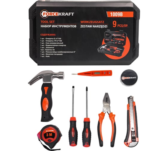 Изображение товара Набор инструментов Forcekraft 9пр. FK-1009B(51314)