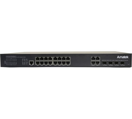 Изображение товара Управляемый L2+ коммутатор Amatek AN-SGM20P16A на 20 GE портов 7000681