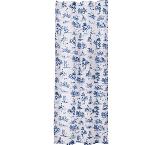 Изображение товара Готовая штора Moroshka Klassika 2.0 140x260 см, крепление шторная лента, белый/синий 926-207-01