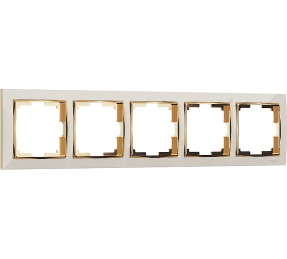 Изображение товара Рамка на 5 постов WERKEL W0051932 Snabb слоновая кость/золото a051655