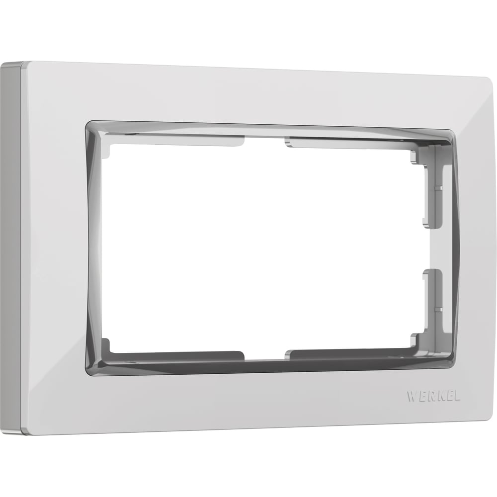 Рамка для двойной розетки WERKEL W0081901 Snabb белый/хром a051646