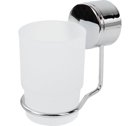 Изображение товара Стакан для туалетных принадлежностей LAIMA нержавеющая сталь/стекло, крепление к стене 607429