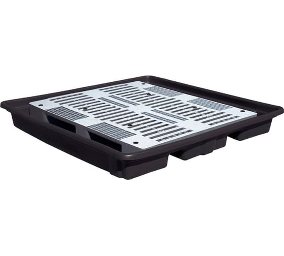 Изображение товара Паллет для отходов, для бочек Тара.ру 1350x1350x170 мм, черный 05220