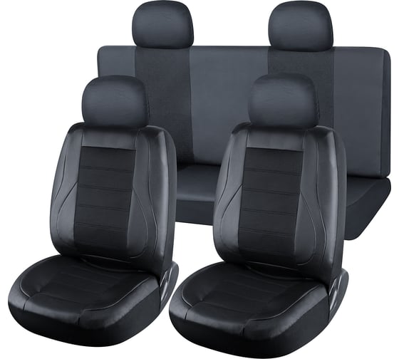 Изображение товара Универсальные чехлы VOIN Space 3 экокожа + сетка, размер M, 8 предметов, черный VN210101