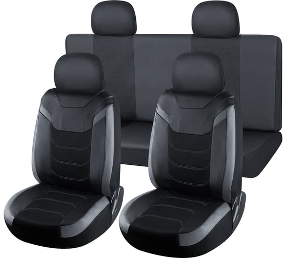 Изображение товара Универсальные чехлы VOIN Space 1 экокожа + сетка, размер M, 8 предметов, серый VN190101