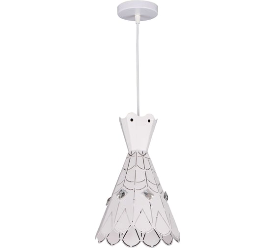 Изображение товара Подвесная люстра De Fran Е27 220В 1x60Вт белый+ кристаллы, SP5-881 WT+WT