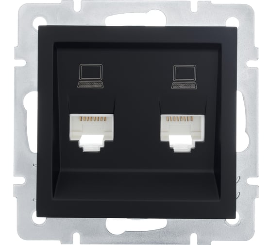 Изображение товара Двойная компьютерная розетка Lezard VESNA чёрный бархат 742-4288-141