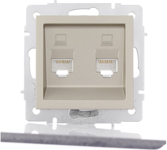 Изображение товара Двойная компьютерная розетка Lezard VESNA титан 742-3788-141