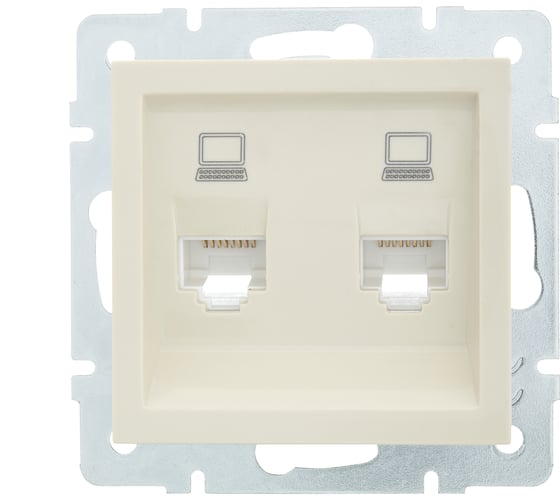 Изображение товара Двойная компьютерная розетка Lezard VESNA крем 742-0388-141