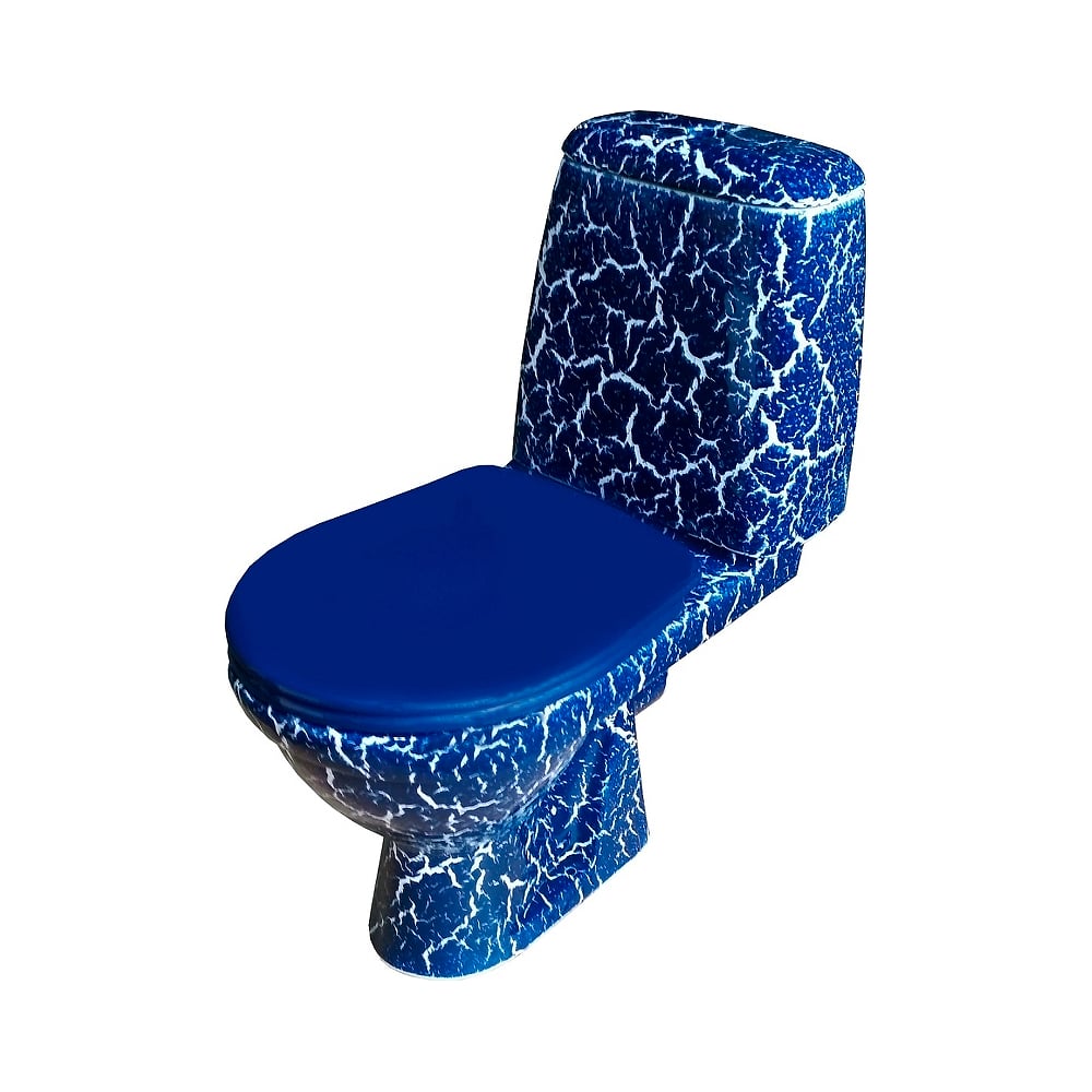 Изображение товара Унитаз-компакт Роза Премьер синий кракелюр напольный каскадный слив