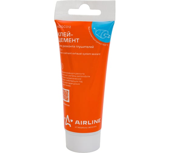 Изображение товара Клей-цемент для ремонта глушителей Airline туба с подвесом, 75 гр. ADGC012