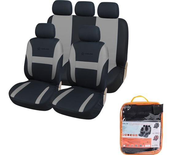 Изображение товара Чехлы для сидений Airline универсальные, RS-3k+, передние/задние, велюр, черный/серый ACS-VP-02