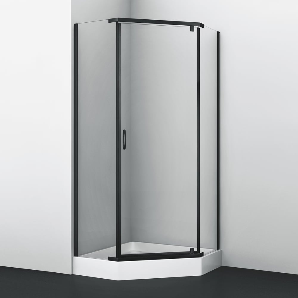 Изображение товара Душевой уголок WasserKraft Wiese 84P11 с прозрачными шторками и пятиугольной формой