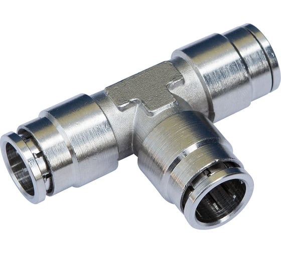 Изображение товара Фитинг цанговый металлический тройник 8 мм Pegas pneumatic 6302