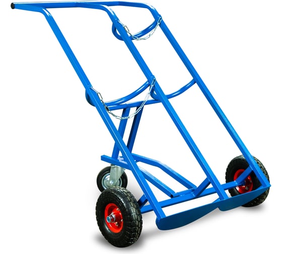 Изображение товара Тележка для баллонов пропан + кислород TOR ТГК-П, 2 баллона, 250 пневмо + 160 поворотное 1023962