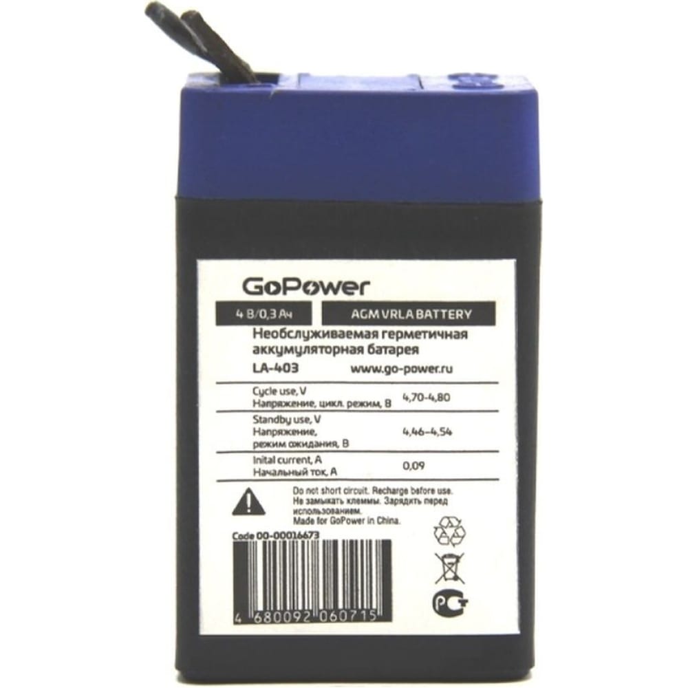 Свинцово-кислотный аккумулятор GoPower