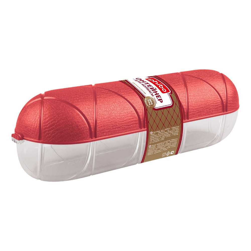 Изображение товара Контейнер для колбасы Phibo красный прямоугольный 258мм