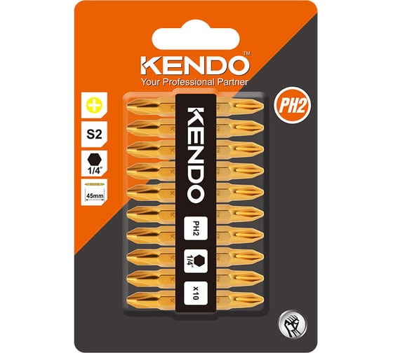 Изображение товара Набор двусторонних бит с титановым покрытием KENDO 10 шт 25404220