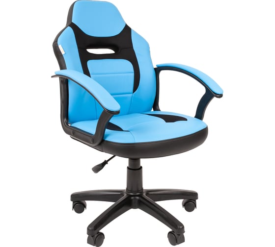 Изображение товара Детское кресло CHAIRMAN Kids 110 экопремиум черное/голубое 00-07049366