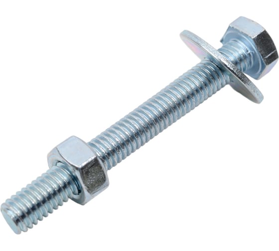 Изображение товара Шестигранный болт с гайкой и шайбами STARFIX М6x50 мм, 6 шт. SMK1-82904-6