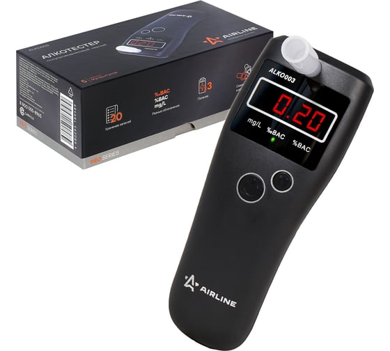 Изображение товара Полупроводниковый алкотестер Airline PRO черный ALKO003