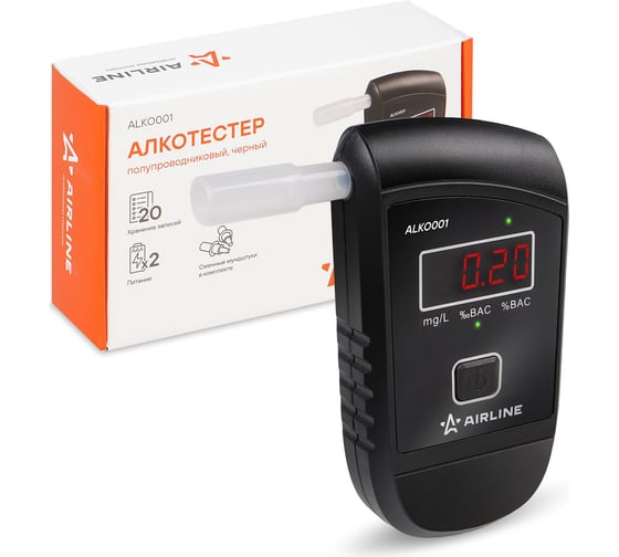 Изображение товара Полупроводниковый алкотестер Airline черный ALKO001