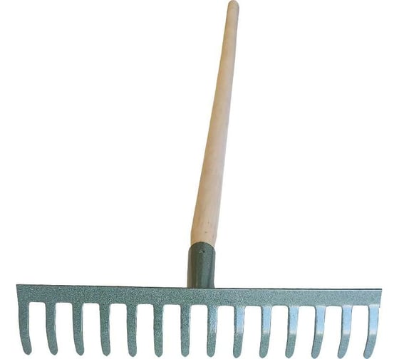 Изображение товара Грабли ООО Агростройлидер 14-ти зубые прямые с черенком в сборе, L=1,2 м САД-08.12.1