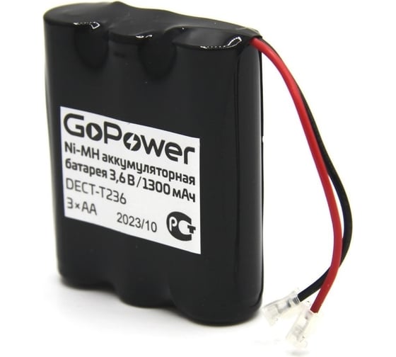Изображение товара Аккумулятор для радиотелефонов T236 PC1 NI-MH 1300mAh GoPower 00-00015312