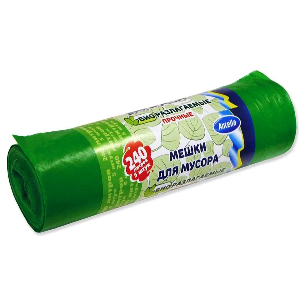 Изображение товара Мешки для мусора ПРОЧНЫЕ 240 л bio-LDPE, 5 шт, ANTELLA 25334