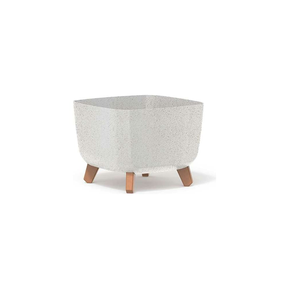 Изображение товара Кашпо на ножках Prosperplast GRACIA SQUARE ECO WOOD 29х29х22 см белое
