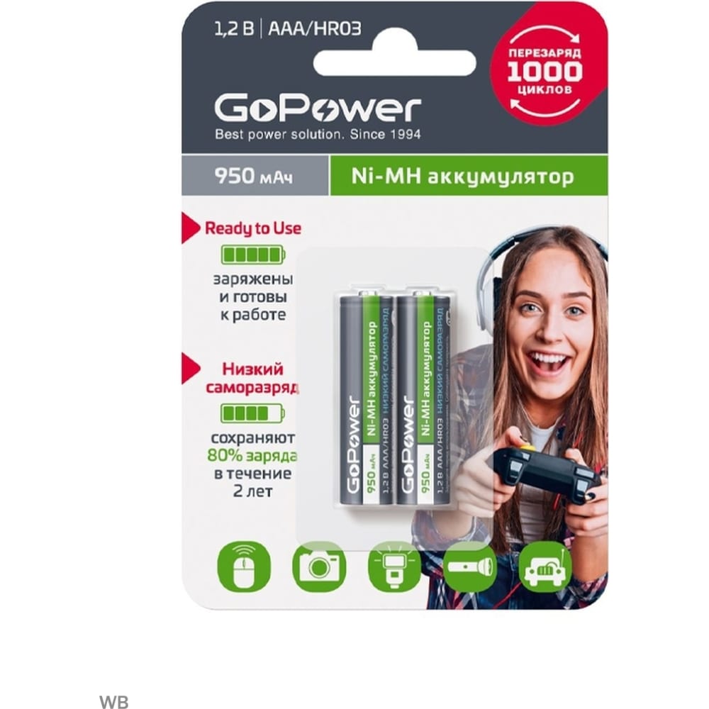 Предзаряженный аккумулятор GoPower