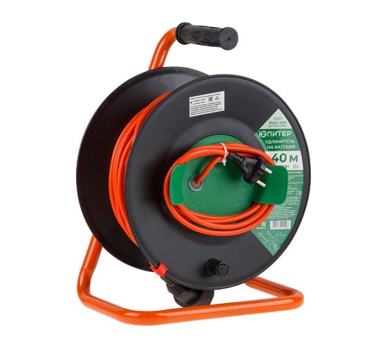 Изображение товара Удлинитель на катушке ЮПИТЕР 40 м 1 розетка 2,2 кВт JP8403-12