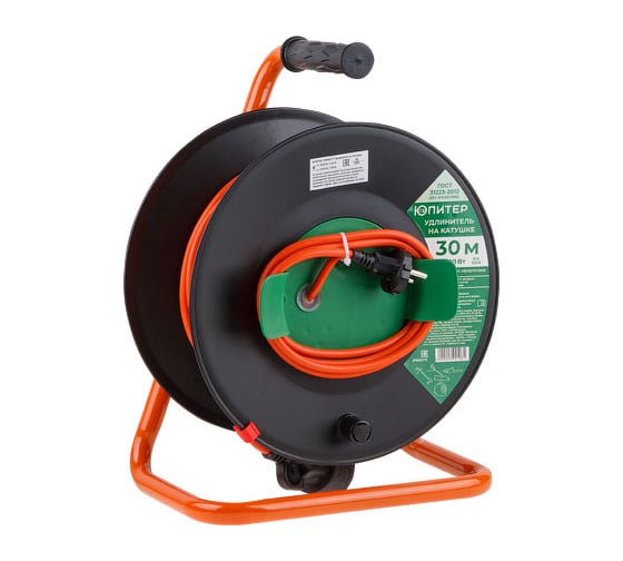 Изображение товара Удлинитель на катушке ЮПИТЕР 30 м 1 розетка 2,2 кВт JP8403-11