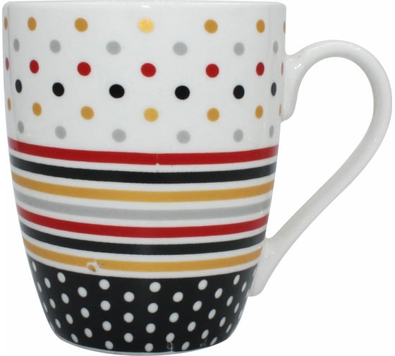 Изображение товара Фарфоровая кружка КОШКИН ДОМ Цветной горошек 350 мл 50-20-027