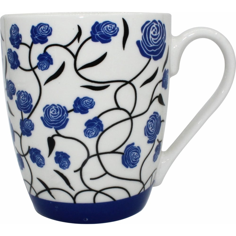 Изображение товара Фарфоровая кружка КОШКИН ДОМ с синими узорами 350 мл