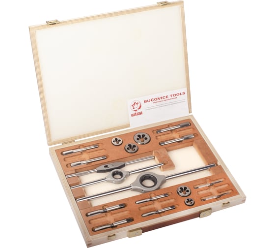 Изображение товара Набор метчиков и плашек Bucovice Tools UNF 1/4-1/2, 115CrV3, 20пр 316100