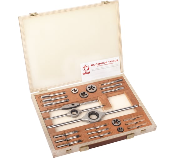 Изображение товара Набор метчиков и плашек Bucovice Tools UNC 1/4-1/2, 115CrV3, 25пр 315100