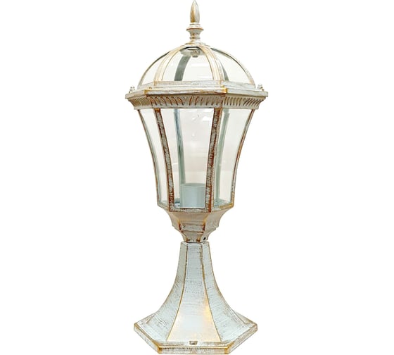 Изображение товара Садово-парковый светильник De Fran Е27 60Вт IP44 белый с золотом, EL-640P2 wg