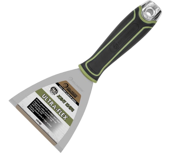 Изображение товара Малярный строительный шпатель ROLLINGDOG Joint knife из нержавеющей стали, 101 мм., ультра-гибкое лезвие, металлический наконечник 50383
