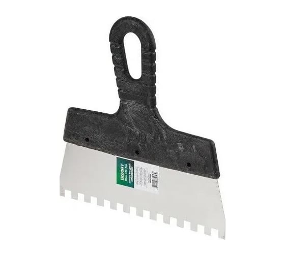 Изображение товара Фасадный зубчатый нержавеющий шпатель ВОЛАТ 300 мм зуб 6x6 мм 35050-3006