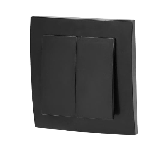 Изображение товара Выключатель ЮПИТЕР двухклавишный скрытый Стандарт черный JP7423-06