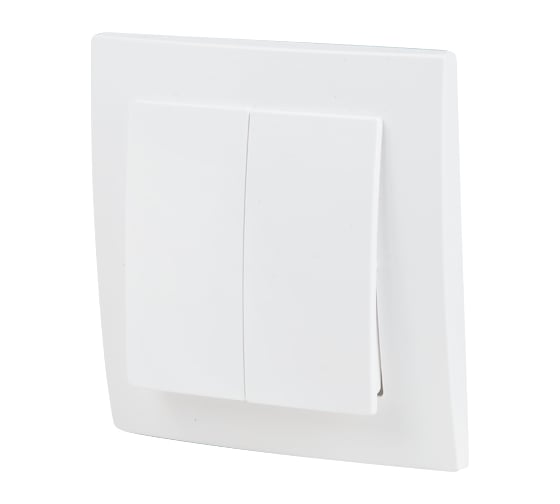 Изображение товара Выключатель ЮПИТЕР двухклавишный скрытый Стандарт белый JP7420-06