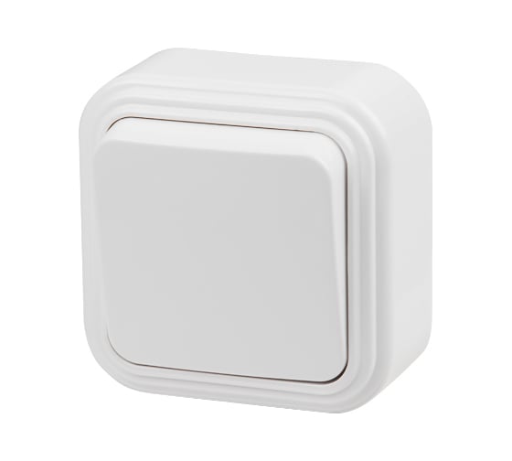 Изображение товара Выключатель ЮПИТЕР одноклавишный наружный Стандарт белый JP7410-01