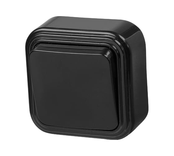 Изображение товара Выключатель ЮПИТЕР одноклавишный наружный Стандарт черный JP7412-01