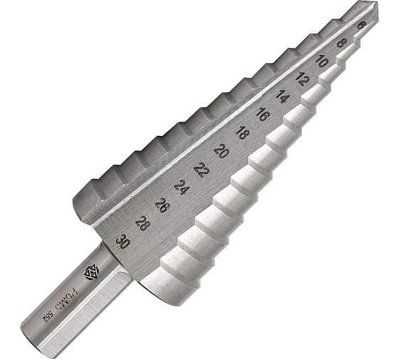 Изображение товара Сверло ступенчатое 6-30 мм, 13 ступеней Волжский Инструмент 5016005